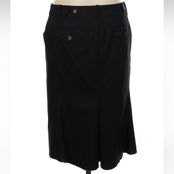 BCBGMAXAZRIA Wool Classic Black Knee Length Midi Pencil Skirt Women’s Size 6 S - Picture 3 of 7